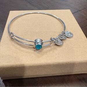 Alex and Ani December Birthstone (Blue Zircon) Charm Expandable Bracelet